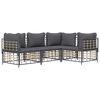 vidaXL Garden Lounge Set Anthracite Poly rattan Medium Modular