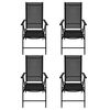 vidaXL Outdoor Dining Set Black Aluminum, WPC, Textilene Medium Foldable