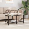 vidaXL Coffee Table Black Engineered wood, steel, glass Small Coffee Table