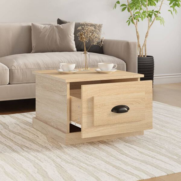 vidaXL Coffee Table Sonoma oak Engineered wood 19.7 in x 19.7 in x 13.8 in