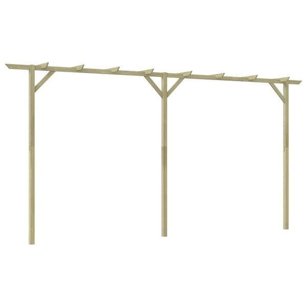 vidaXL Pergola Green Pine wood, green treated Large Durable