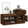 vidaXL Shoe Cabinet Brown Oak Engineered Wood Medium Shoe Cabinet
