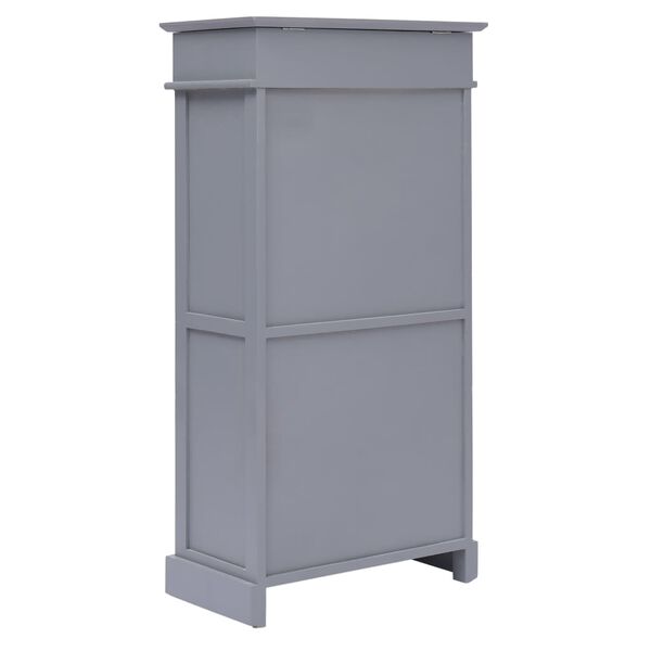 vidaXL Shoe Cabinet Gray Paulownia wood + MDF 19.7 x 11.0 x 38.6 in