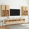 vidaXL 7 Piece TV Wall Stand Set with LED Lights Sonoma Oak
