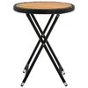 vidaXL Tea Table Black PE Rattan Small Foldable Tea Table Round