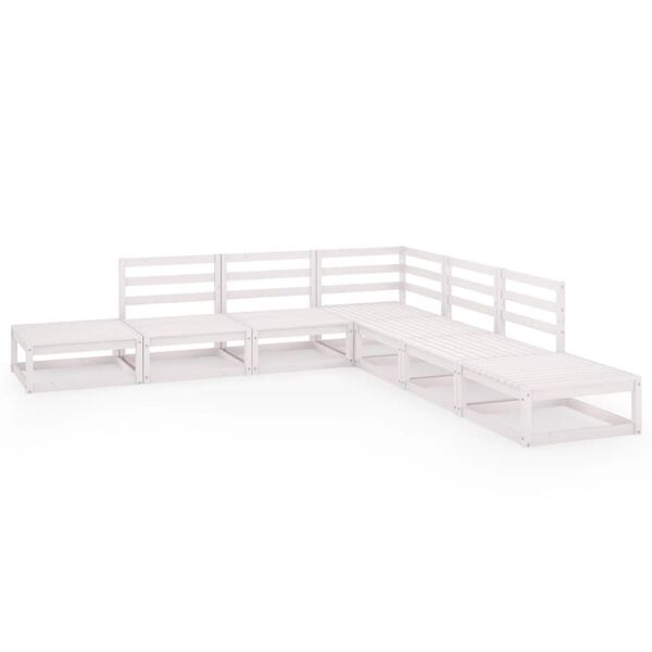 vidaXL Garden Lounge Set White Solid pinewood Large Modular
