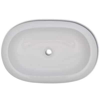 Luxury Ceramic Basin Oval-shaped Sink White 24.8" x 16.5"