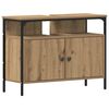 vidaXL Bathroom Furniture Set with Shelf 3 pcs Brown Engineered wood