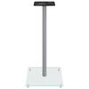 vidaXL Speaker Stands 2 pcs Silver Tempered Glass 1 Pillar Design