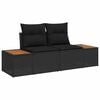 vidaXL Garden Sofa Set with Storage 8 pcs Black Poly rattan