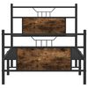 vidaXL Bed Frame Smoked Oak Engineered Wood and Steel 35.4 x 78.7 in