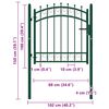 vidaXL Fence Gate with Spikes Steel 39.4x39.4" Green