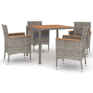 vidaXL Patio Dining Set Set of 4 Gray