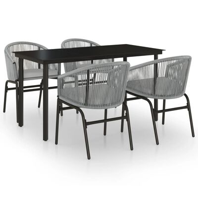 vidaXL 5 Piece Patio Dining Set Gray