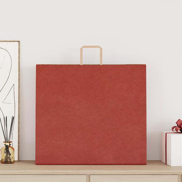 vidaXL Paper Bags 250 pcs with Handles Red 54x15x49 cm