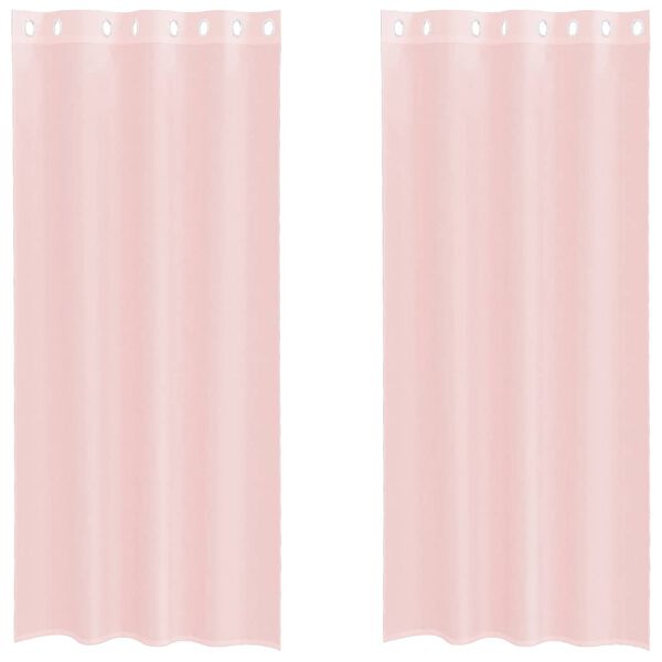 vidaXL Voile Curtains with Grommets 2 pcs Light Pink 55.1x96.5"