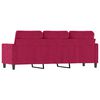 vidaXL 3-seater Sofa Wine red Velvet (100% polyester) 3-seater Modern