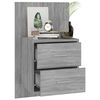 vidaXL Wall-mounted Bedside Cabinet Set of 2 Grey Sonoma Engineered wood