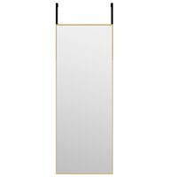 vidaXL Door Mirror Gold 11.8"x31.5" Glass and Aluminum