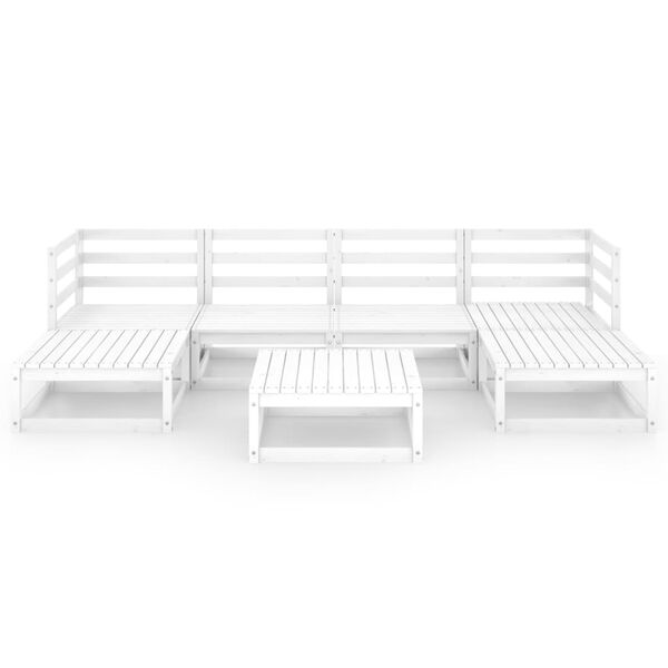 vidaXL Garden Lounge Set White Solid Pine Wood Large Modular