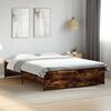vidaXL Bed Frame Smoked Oak Engineered wood, steel Double Durable