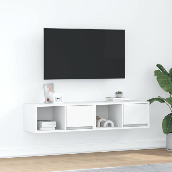 vidaXL TV Cabinet Set of 2 White Engineered Wood