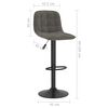 vidaXL Bar Stool Set of 2 Dark Grey Powder coated steel, velvet