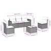 vidaXL Garden Sofa Set Grey Poly Rattan, Powder-Coated Steel Medium