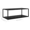 vidaXL Coffee Table Black Tempered glass, powder-coated steel Medium
