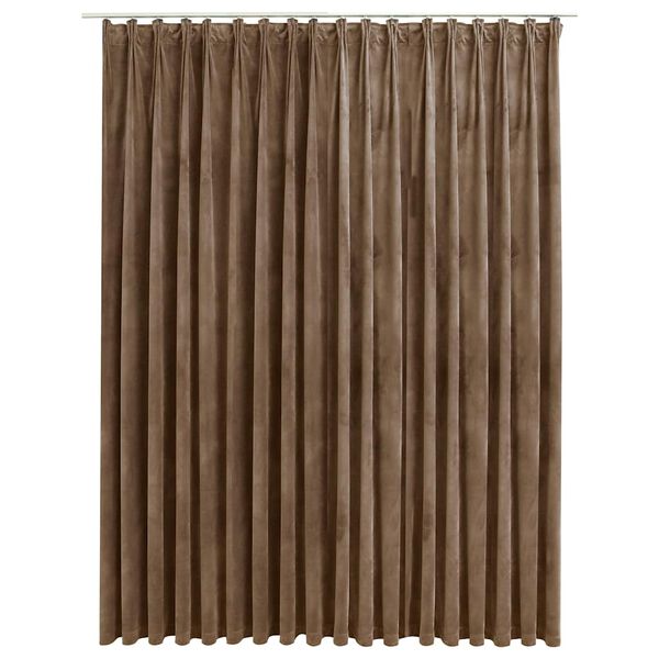 vidaXL Blackout Curtain with Hooks Velvet Beige 114.2x96.5"