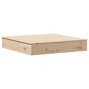 vidaXL Sandpit Natural Wood Solid Pine Wood Medium Durable Square