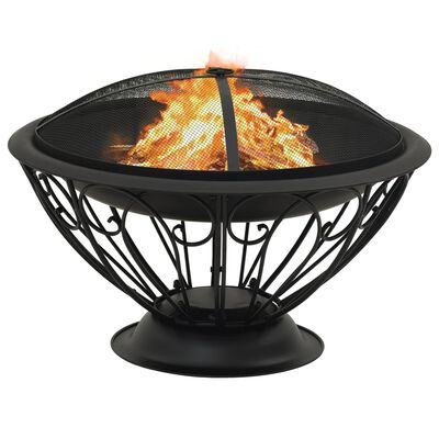 vidaXL Fire Pit with Poker 29.5 XXL Steel