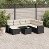 vidaXL Garden Sofa Set Black, Cream White