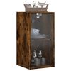 vidaXL Wall Cabinet with Glass Doors Smoked Oak 13.8"x14.6"x27"