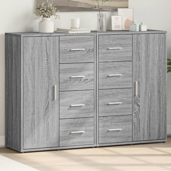 vidaXL Sideboard Grey Sonoma Engineered Wood Medium Sideboard