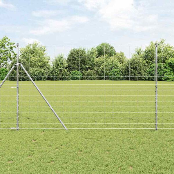 vidaXL Field Fence Silver 1968.5" x 59.1" Galvanized steel