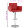 vidaXL Bar Stool Set of 2 Red Faux leather, steel