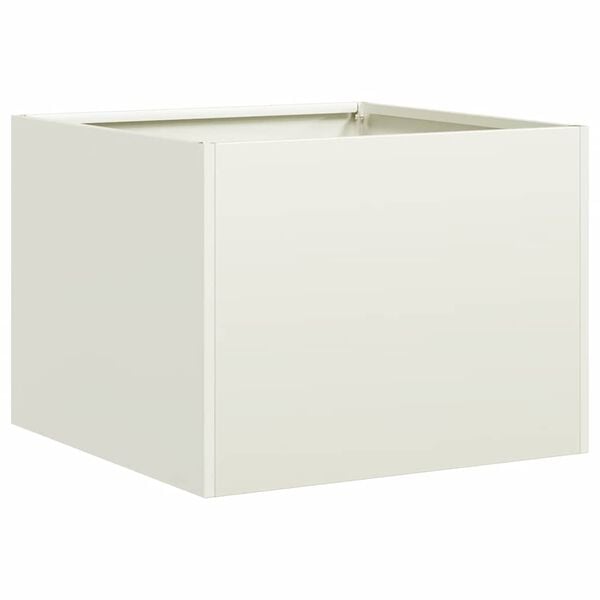 vidaXL Planter White Cold-rolled steel Large Decorative Inlays Planter