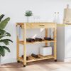 vidaXL Kitchen Trolley MONZA 33.1"x15.7"x34.8" Solid Wood Pine