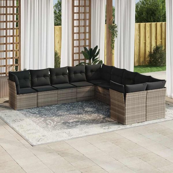 vidaXL Garden Sofa Set Light gray, Dark gray