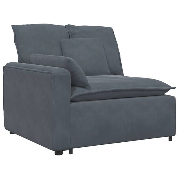 vidaXL Modular Sofa Dark Grey Velvet (100% Polyester), Foam, Metal