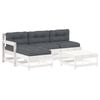 vidaXL Garden Lounge Set White, Anthracite Solid pine wood, Oxford fabric