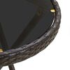 vidaXL Tea Table Brown PE Rattan Medium Foldable Folding Table Round