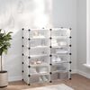 vidaXL Shoe Rack Transparent PP (Polypropylene), Steel Large Modular