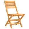 vidaXL Folding Garden Chair Set of 2 Natural Wood Solid Teak Wood Medium