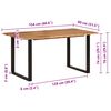 vidaXL Dining Table Acacia with Black Legs Solid Acacia Wood