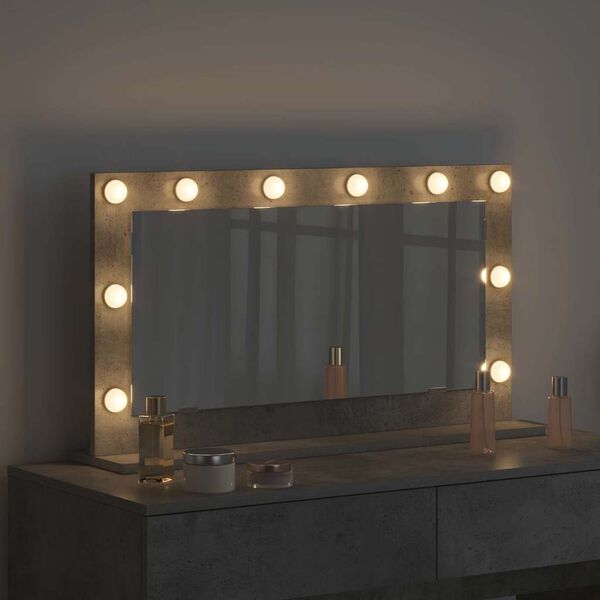 vidaXL Vanity Mirror with Mirror Concrete Grey 31.50 x 17.72 x 7.09 in