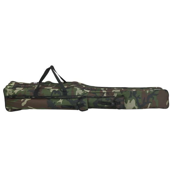 vidaXL Fishing Rod Bag Green Camouflage 63" Oxford Fabric