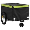 vidaXL Bike Trailer Black and Green 99.2 lb Iron