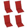 vidaXL Reclining Patio Chairs with Cushions 4 pcs Solid Teak Wood